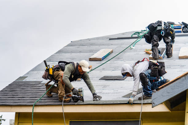 Professional Roofing technician working in Cool, CA